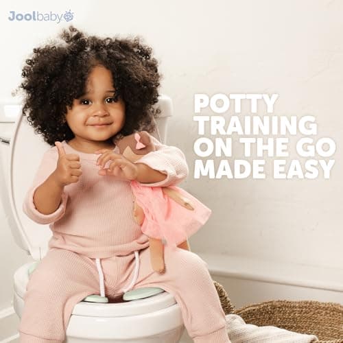 Jool Baby Folding Travel Potty Training Seat for Toddlers, Fits Round & Oval Toilets, Non-Slip Suction Cups, Includes Free Travel Bag (Sage) — view 5