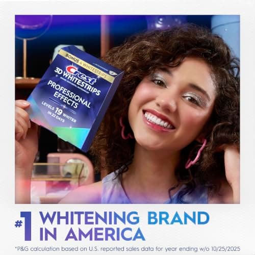 Crest Teeth Whitening Strips, Crest 3D Whitestrips Professional Effects, Enamel Safe Teeth Whitening Kit, 22 Treatments (44 Strips), Professional-Level Whitening, 19 Levels Whiter — view 7