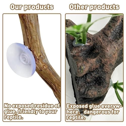 2 Pieces Snake Climbing Branch, Wood Reptile Bearded Dragon Branches Decor,Non Slip Habitat Decoration, Climbing Perch for Bearded Dragon, Gecko, Frogs, Snake Chameleons Spiders Terrarium — view 2
