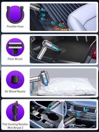 IYOFINE V8 Plus Cordless Car Vacuum Cleaner, Handheld Mini High Power — view 4