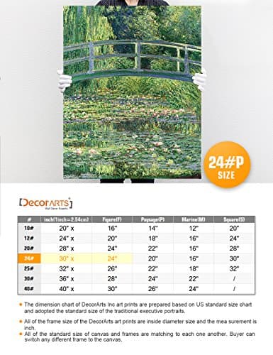DECORARTS - The Japanese Bridge (The Water-Lily Pond), Claude Monet Art Reproduction. Giclee Canvas Prints Wall Art for Home Decor 30x24 — view 5
