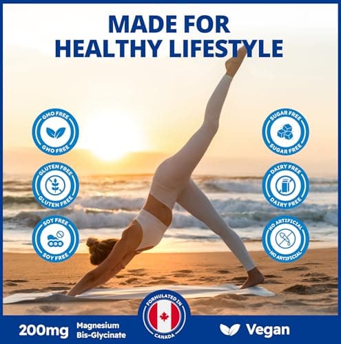 CanPrev Magnesium Bis-Glycinate 200mg Gentle, 240 Veg Caps, Well-Absorbed Complex for Daily Calm & Restful Sleep, Muscle Function, 240 Day Supply — view 5