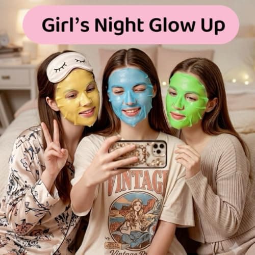 Meleell 7-Color Collagen Face Masks Skincare Set,Gentle for Sensitive Skin, Deep Hydrating Spa Facial Mask for Dry Skin, Bridesmaid & Birthday Gifts for Women, Teens, Kids-— Self-Care & Party Favors — view 4