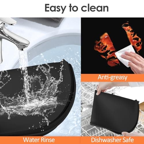 Silicone Coffee Maker Mat with Lip for Countertops, 24'' x 16'', Black — view 5