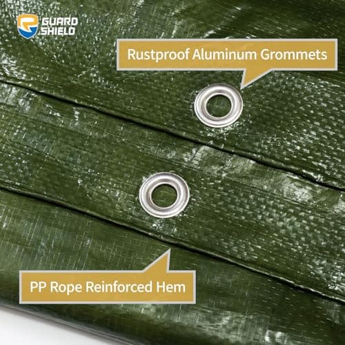 GUARD SHIELD Green Tarp Waterproof 10x12 Feet Medium Duty All Purpose Poly Tarps Cover 7mil — view 3