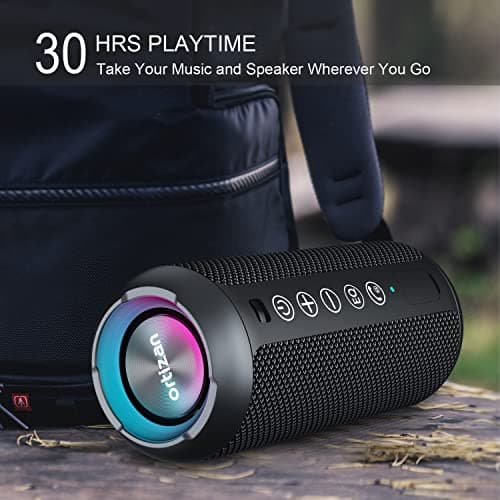 Ortizan Portable Bluetooth Speaker (1st Gen), IPX7 Waterproof, Wireless, Big Sound and Deep Bass, TWS Pairing, 30Hrs of Playtime, for Home/Party/Outdoor/Beach, Birthday Gifts for Men Women - Black — view 3