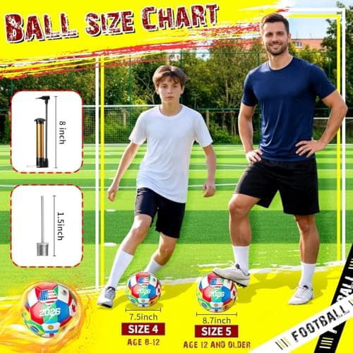 Tellingyou 1 Pack Size 5 2026 World Flag Soccer Ball Bulk with Pump Needle Multi-Country Design for Adults Team Training Club Events Sports Parties and Soccer Fan Gifts — view 2