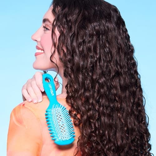 FHI Heat UNbrush Curl Defining Brush — Wavy, Coily, and Curly Hair Brush with DuoFlex Bristles & StyleCurl Handle — for Gentle Detangling & Faster Styling on Wet Hair - Cool Breeze — view 6