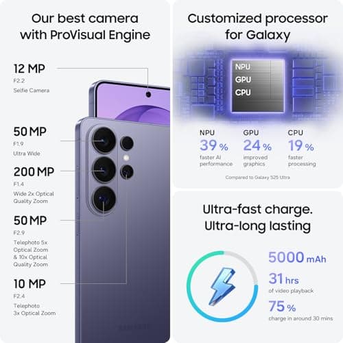 Samsung Galaxy S26 Ultra 5G - Black, 512GB (CAD Version & Warranty, Unlocked) - 6.9" Privacy Display, Snapdragon 8 Elite Gen5, 200MP, Built-in S Pen, 60W Fast Charging - Financing Available — view 2