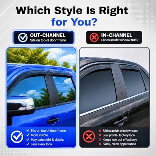 IG Window Visor Fit for 2009-2018 RAM 1500 Crew Cab, Out-Channel Rain Guards Vent Deflectors 4PC, Truck Accessories for 2019-2024 RAM 1500 Classic, 2010-2025 RAM 2500 3500 (Mega & Crew Cab) — view 2