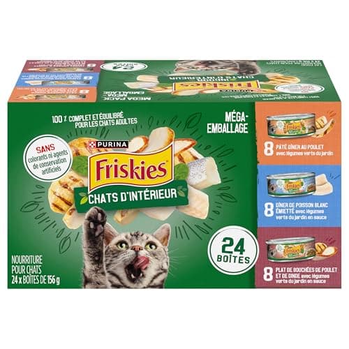 Friskies Indoor Wet Cat Food, Variety Pack 3 Flavours - 156 g Can (24 Pack) — view 2