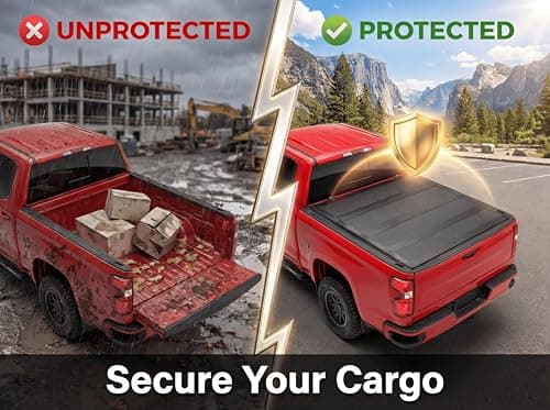 TRUXEN Hard Folding Low Profile Tonneau Cover Truck Bed Cover Quad Fold for Chevy Silverado 1500/GMC Sierra 1500 2019-2026 5'8" Bed Accessories, Heavy Duty Waterproof No Drill Truck Bed Cover — view 4