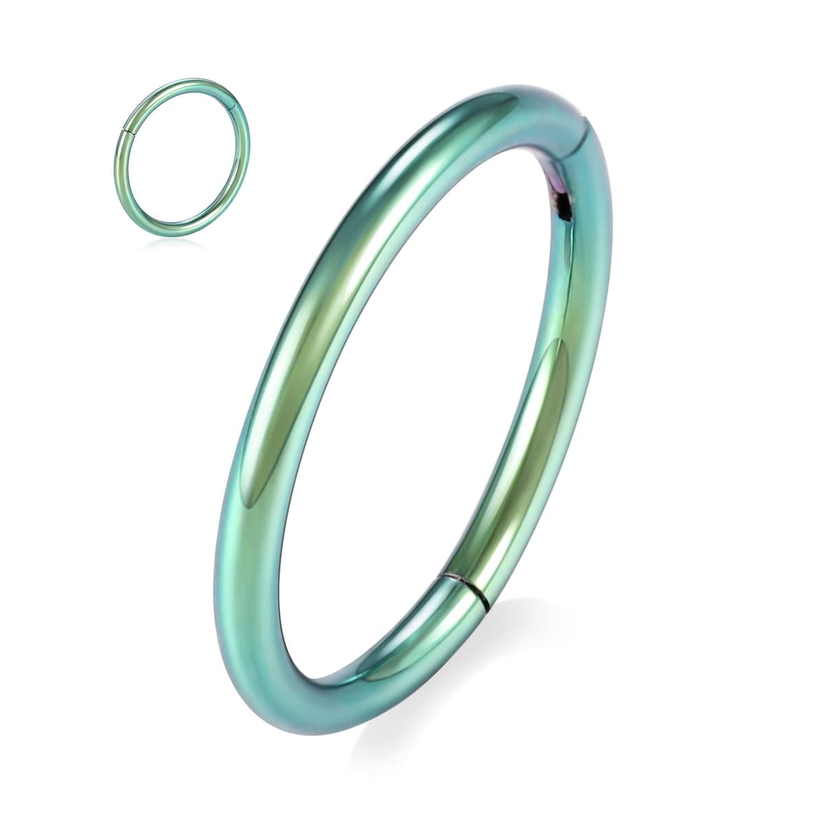 hengkaixuan 316L Surgical Steel Nose Hoop Ring Hinged Segment Clicker Ring Cartilage Helix Lip Tragus Conch Piercing Jewellery Sleeper Earrings Septum Lobe Hoop Earring for Women — view 5