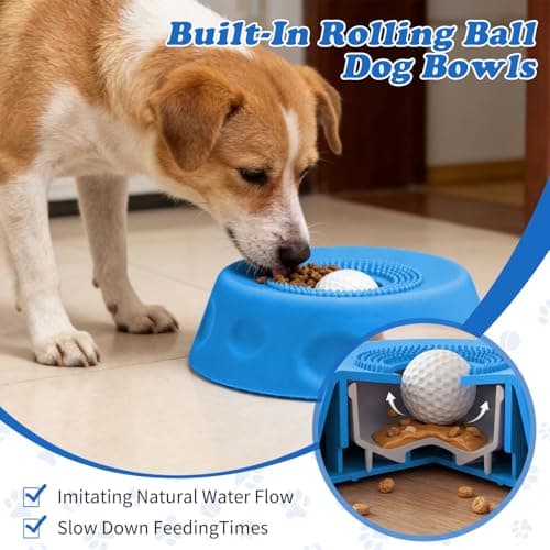 Dog Lick Bowl Roller Ball, Silicone Slow Feeder Dog Bowl — view 2