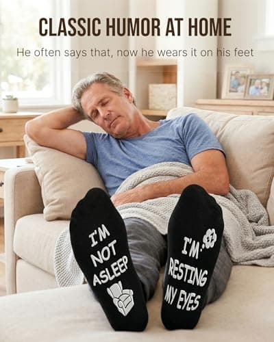 Moyel Funny Socks for Men Funky Novelty Fun Gifts for Men Dad Gifts from Daughter Grandpa Gifts Christmas Fathers Day Birthday Gifts for Him Dad Grandpa Husband Boyfriend — view 2
