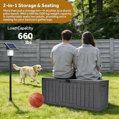 Yardlab Outdoor Deck Box Container, 60 Gallon — view 2