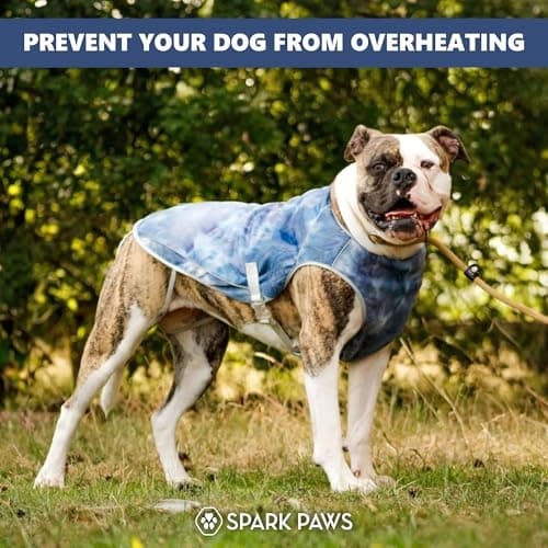 Spark Paws Dog Cooling Vest - SPF 50 UV Sun Protection - Summer Heat Relief Gear for Dogs, Lightweight, Evaporative Cooling - Dog Anxiety Relief Vest During Hot Days - Ice Blue, XL — view 5
