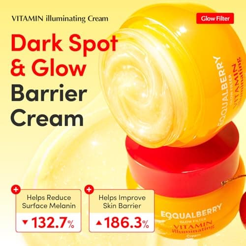 EQQUALBERRY Vitamin Illuminating Cream | Vitamin C & 5% Niacinamide+3% TXA | Dark Spots & Ceramide Barrier Strength Face Moisturizer | Glowy, Lightweight Hydration | Korean Skincare (1.69 fl.oz/50ml)