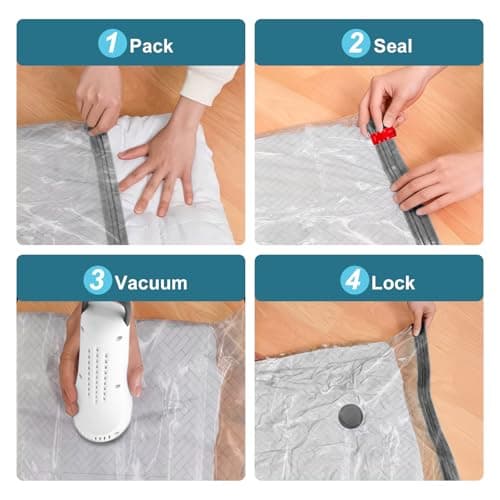 Vacuum Bags for Travel,12 Pack Vacuum Storage Bags with Wireless Pump — view 3