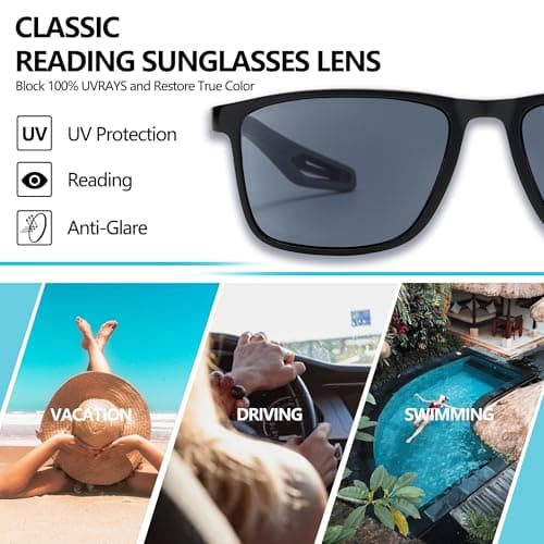 Reader Sunglasses 3 Pack Reading Sunglasses for Men Sporty TR90 Frame UV400 Full Lens Outdoor Reader Lightweight +1.5 — view 4
