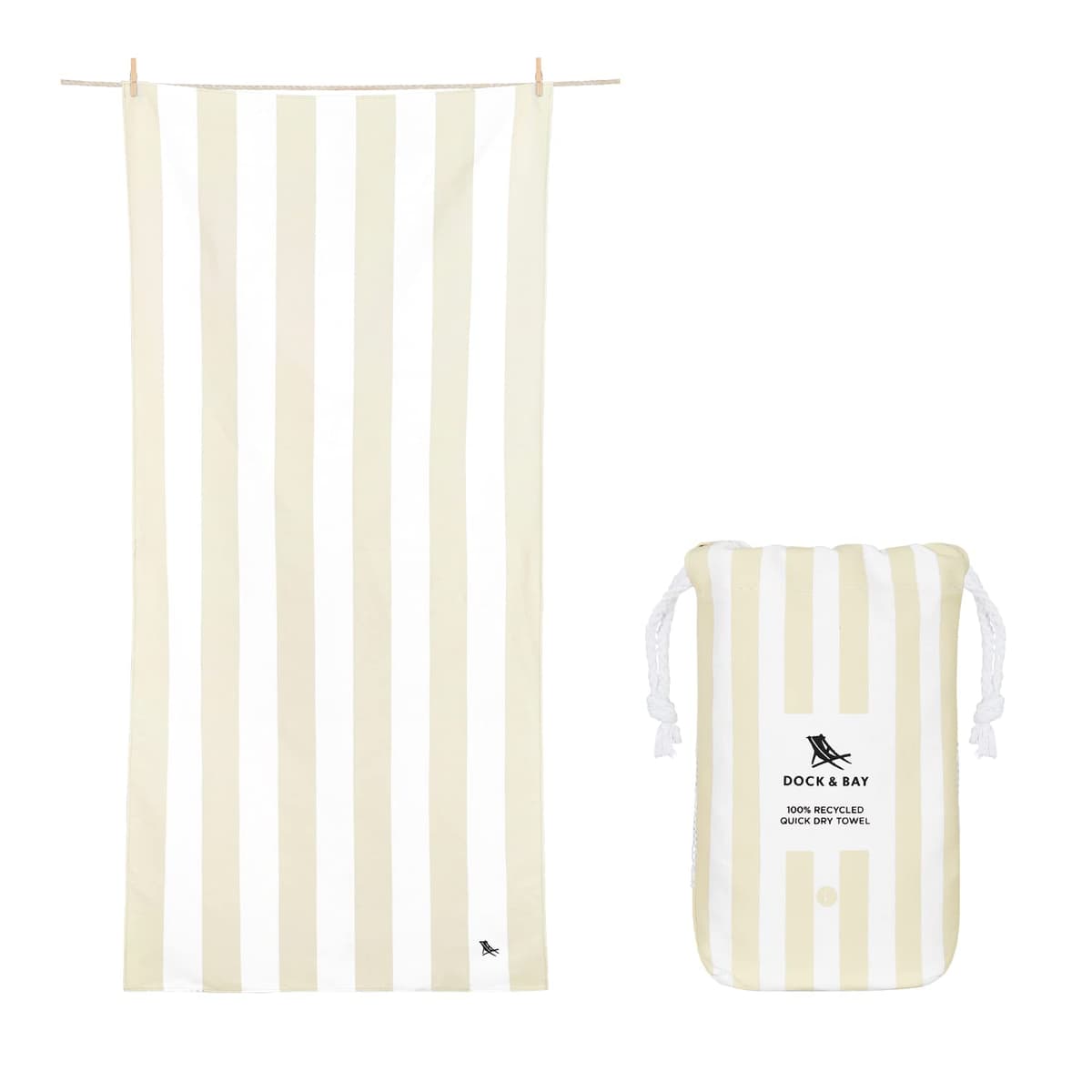 Dock & Bay Beach Towel - Quick Dry, Sand Free - Compact, Lightweight - 100% Recycled - Includes Bag - Cabana - Whitsunday Blue - Large (160x90cm, 63x35) — view 23
