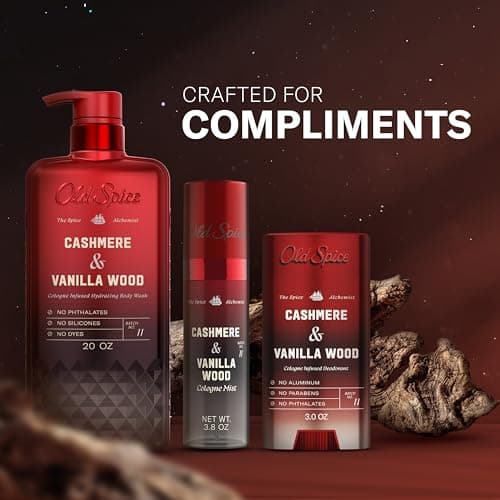 Old Spice Aluminum Free Deodorant for Men, The Spice Alchemist Collection, 24/7 Cologne Infused Scent, No Trade Off Formula, Free of Parabens & Phthalates, Cashmere + Vanilla Wood Scent, 3.0 oz — view 6