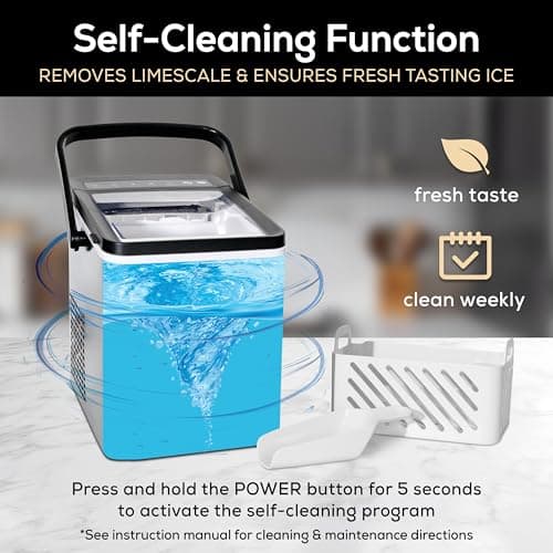 Igloo Handled Portable Ice Maker with Scoop- Ice Maker with LED Control Panel & 1 Quart Water Tank-Ice Cube Maker Produces 26 Lbs of Ice in 24 Hours with 9 Large or Small Cubes In 7 Minutes- Stainless — view 5