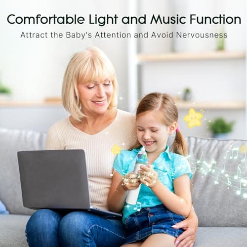 Electric Nasal Aspirator for Baby, Nose Aspirator for Toddlers, Waterproof Baby Nose Sucker, Nose Cleaner with 3 Silicone Tips, Adjustable Suction Level, Music and Light Soothing Function,Green — view 2