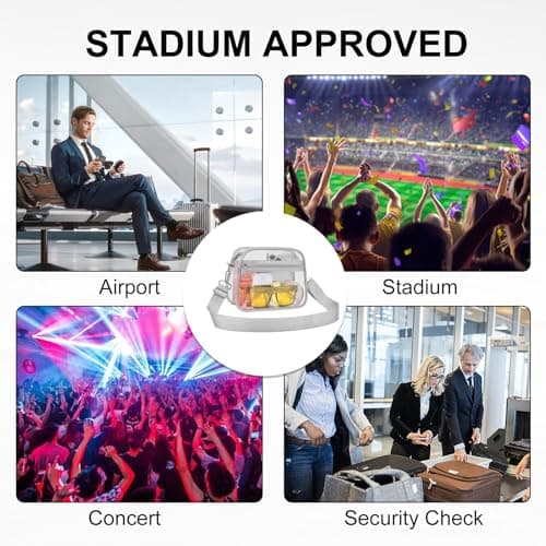 Clear Bag for Stadium Events Clear Sports Fan Handbags Purses with Adjustbale Strap for Concerts Festivals Game Day — view 5