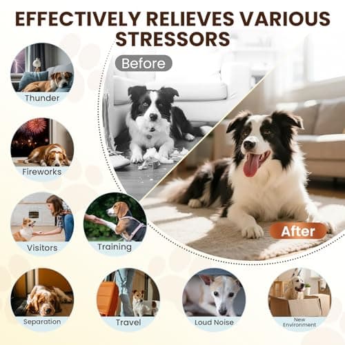 Dog Pheromones Calming Diffuser to Calm Dogs 4 IN 1 Kit (2 Diffusers+2 Refills) Pheromone Plug In for Stress Barking Pee Accidents Chewing Aggression Separation Anxiety Relief 60 Days(Odorless) — view 4