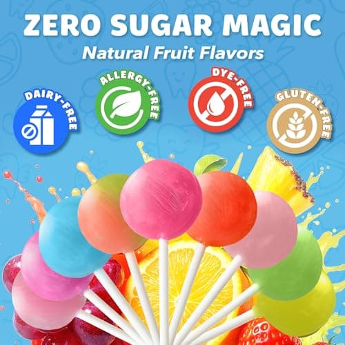Zollipops Clean Teeth Pops Sugar Free Candy, Dye-Free Lollipops - Keto & Diabetic-Friendly, Dentist-Approved Treats for Kids (Strawberry 3.1 oz) — view 3