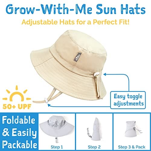 Jan & Jul Wide Brim Summer Bucket Hat for Girls Cotton (L: 2-5T, Purple Daisy) — view 2