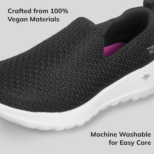 Skechers Women's Go Walk Joy Sneaker, Black/White, 8 — view 4