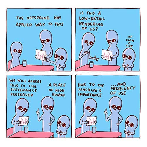 Strange Planet: Adorable pink-and-blue Beings navigate birth, school, work, and family life in this witty Instagram-famous comic collection. — view 3