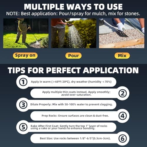 Shabebe 30.1oz Rock Glue for Landscaping – Strong Mulch, Gravel Binder, Ground Coverage & Pet Safe Mulch Glue for Rocks, Gravel&Mulch, Non-Toxic, Fast-Drying, Holds 24 Months — view 3