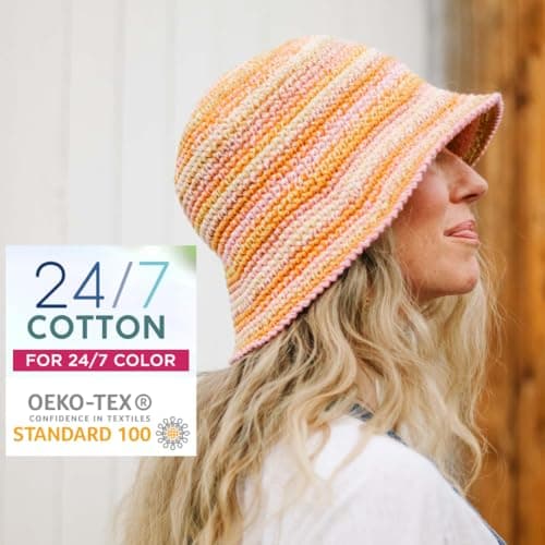 Lion Brand 24/7 Cotton Yarn, Yarn for Knitting, Crocheting, and Crafts, Ecru, Pack of 3 — view 2