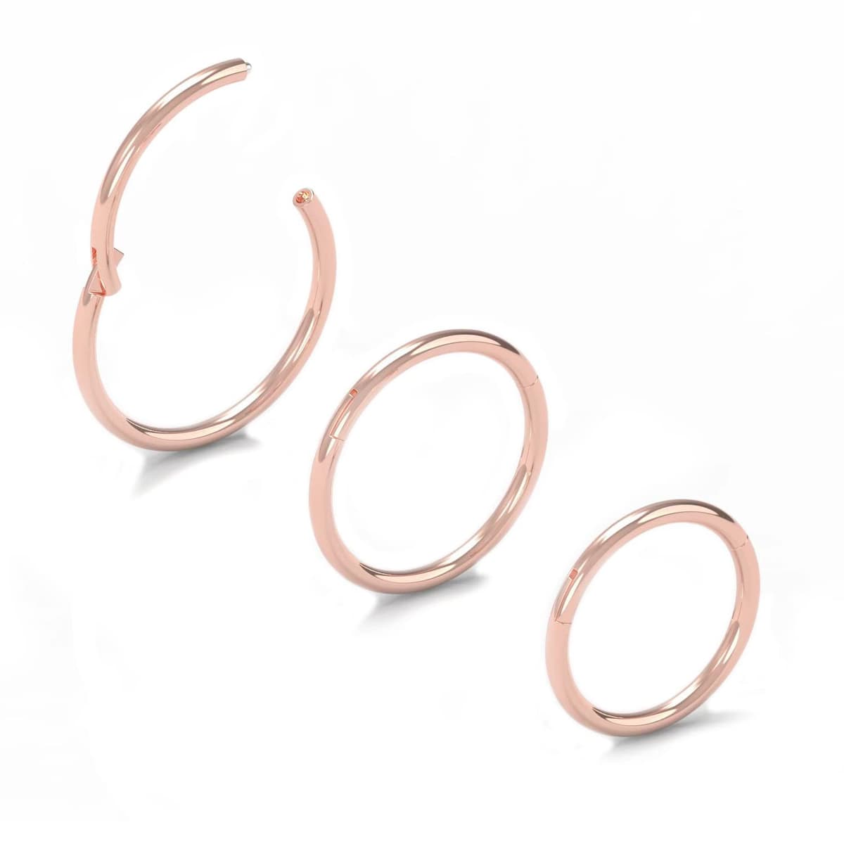 NewkeepsR 6G/8G/10G/12G/14G/16G/18G/20G Steel Nose Ring Hoop Piercing,Septum Lip Helix Cartilage Rook Body Jewellery,Diameter From 5mm to 14mm, Gold-Rose Gold-Silver tone-Black — view 16