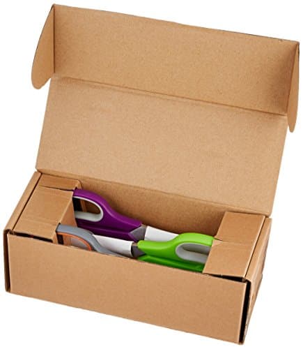Amazon Basics Multipurpose Stainless Steel Scissors for Office, Crafts, Right/Left Handed, Comfort Grip, PVD Coated, 3-Pack, Multicolor — view 5