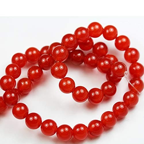Red Agate Beads 8mm Gemstone Beads for Making Jewellery Energy Healing Crystals Jewelry Chakra Crystal Jewerly Beading supplies 15.5inch About 46-48 Beads — view 2