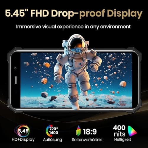 FOSSIBOT F101P Rugged Phone Unlocked,10600mAh Unlocked Phone 123dB Loud Volume Phone, 7GB+64GB/1TB, 24MP Camera Waterproof Smartphone 4G Dual SIM/OTG/2Ghz Octa-core,5.45"(2026),Black — view 4