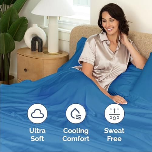 Queen Size 4 Piece Sheet Set - Comfy Breathable & Cooling Sheets - Hotel Luxury Bed Sheets for Women & Men - Deep Pockets, Easy-Fit, Soft and Wrinkle Free Sheets - Royal Blue Oeko-Tex Bed Sheet Set — view 3
