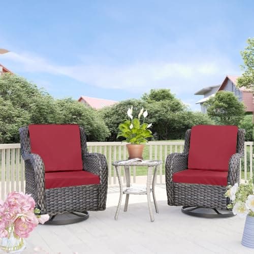 youngseahome Patio Seat Cushion Covers,Washable Slip Covers Replacement,Waterproof Outdoor Furniture Chair Cushion Pillow Seat Cover for Couch,Garden,Sofa,Red,24"×24"×4"(4 Covers Only) — view 3