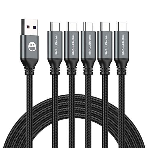 SMALLElectric USB to USB C Cable 5 Pack 6FT, A to Type C Fast Charger Cord