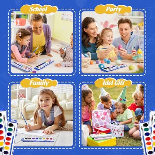 20 Pack Watercolor Paint Set Bulk for Kids, 8 Colors Washable Water Colors — view 3