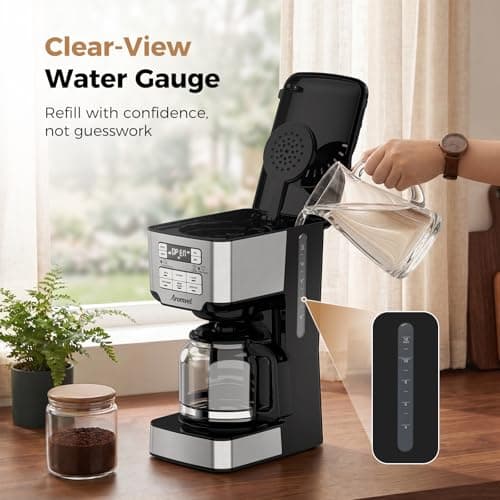 Aromvel 12-Cup Drip Coffee Maker Programmable, Adjustable Brew Strength — view 5