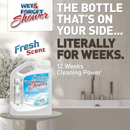 Wet & Forget Shower Cleaner Spray Multi-Surface Weekly Application Requires No Scrubbing, Bleach-Free Formula, Ready to Use, Fresh Scent, 3 Months of Cleaning, 64 Fluid Ounces, 1 Pack — view 9