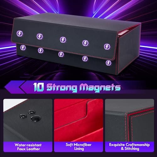 Zettokete MTG Card Box Set with 4 MTG Deck Box, 8 Dividers, Dice Compartment/Playmat Slot, Trading Card Storage Organizer Fits for Magic, TCG, CCG, Black/Grey — view 3