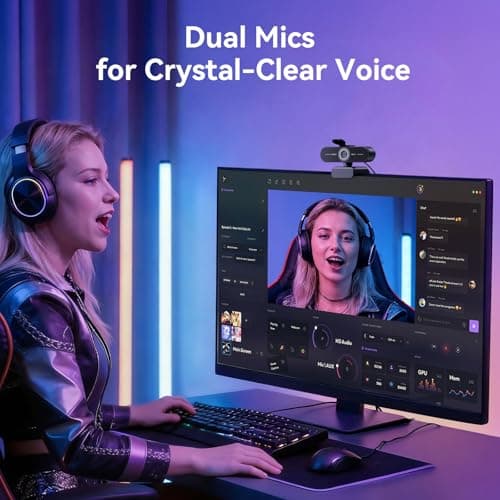 EMEET C60E 4K Webcam for Streaming & Gaming – PDAF Autofocus, Dual Mics, Live Streaming Camera with Auto Light Correction, Plug & Play USB Webcam for PC & Mac — view 4