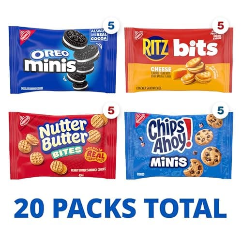 Nabisco Snacks Variety Pack, OREO Minis, Nutter Butter Bites, CHIPS AHOY! Minis Cookies, and RITZ Bits Cheese Sandwich Crackers, 20 Snack Packs — view 3