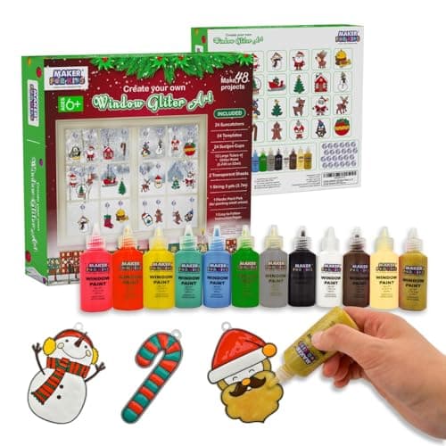KOKO AROMA Create Your Own Suncatchers for Window Hanging – [24] Sun Catchers [12] Glitter Paints Arts and Crafts for Kids Holiday Christmas — view 5